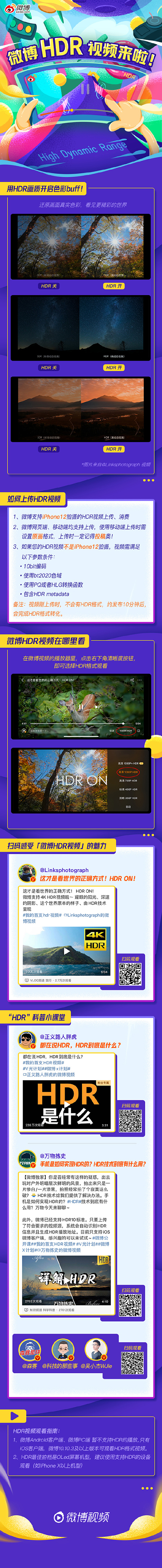 微博宣布支持HDR视频，苹果iPhone 12 可拍摄上传